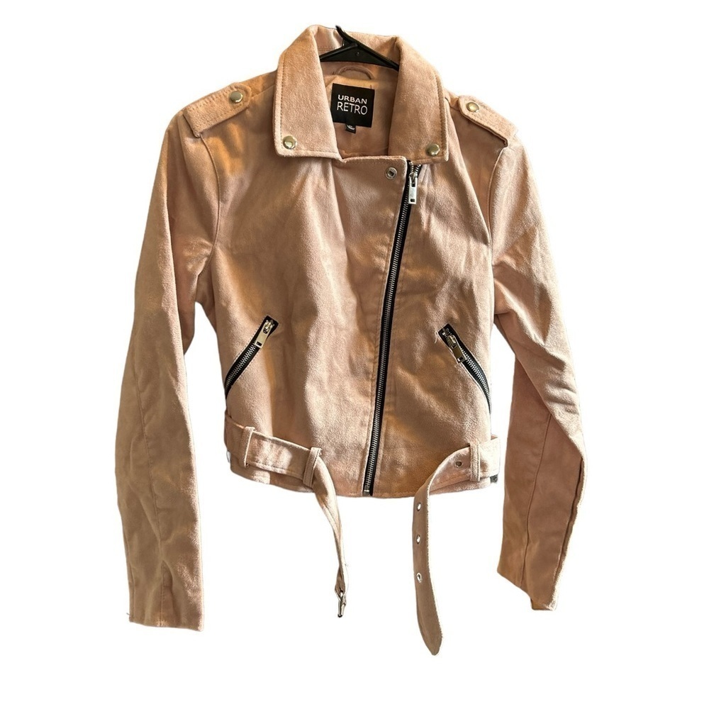 Urban Retro faux leather suede moto jacket‎ coat